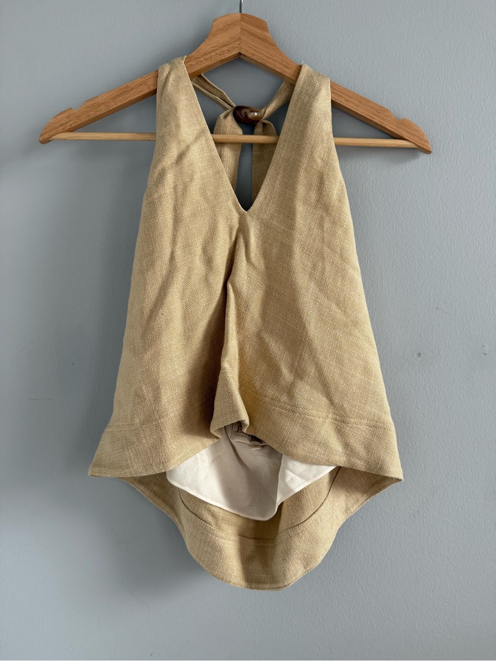 Sezane Lelio Halter Top with Beaded Detail